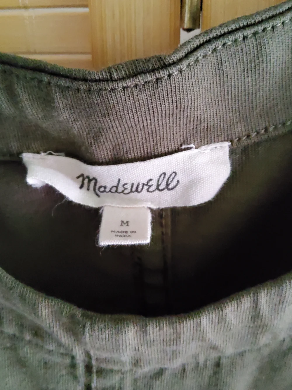 Madewell Olive Green Puff Sleeve Blouse